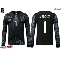 Brazylia Alisson Becker #1 Bramkarskie Koszulka Podstawowa dzieci MŚ 2026 Długi Rękaw (+ krótkie spodenki)